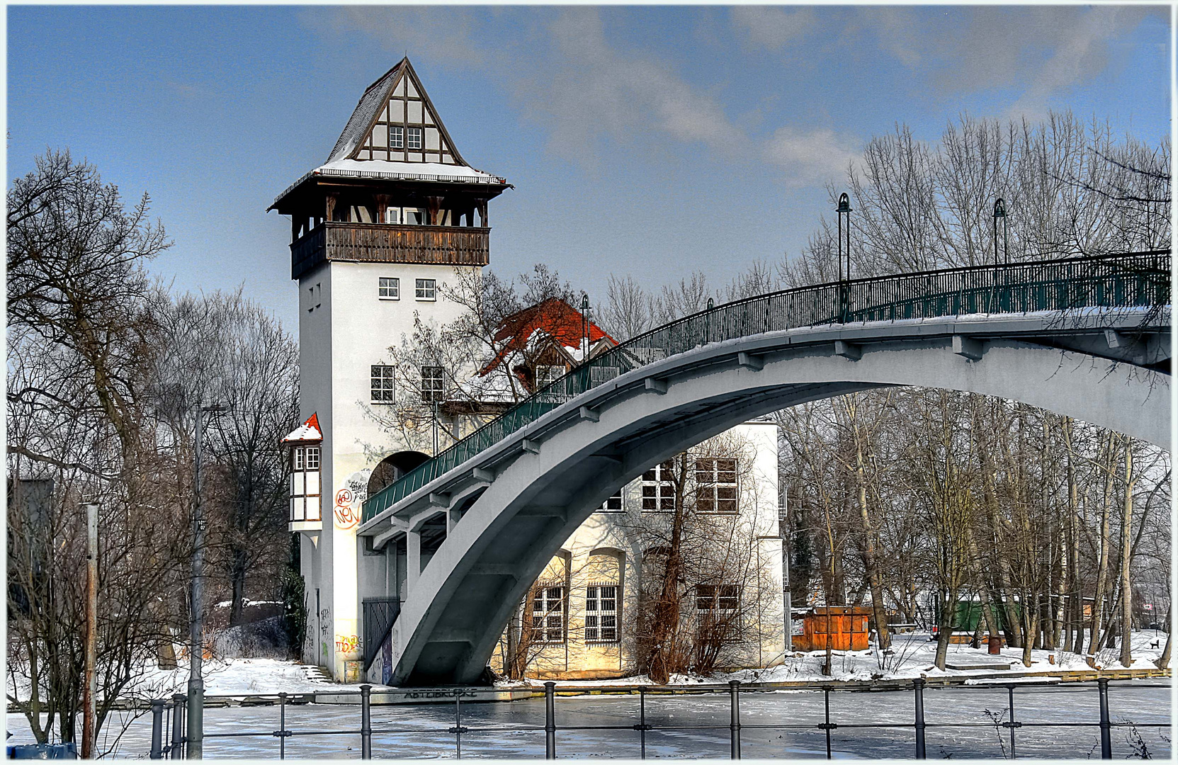 Abteibrücke im Winter