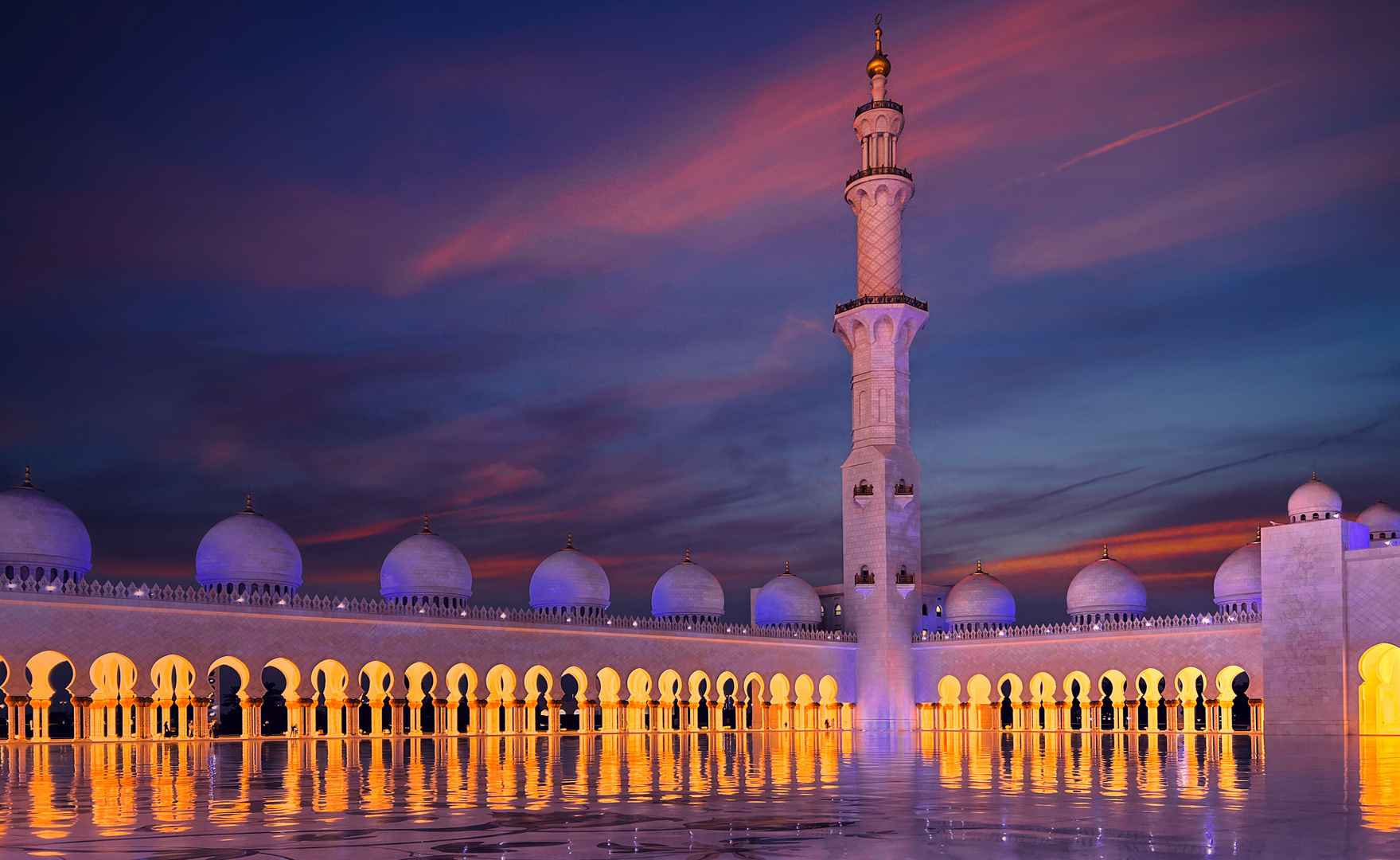  Abu Dhabi Sheikh Zayed Grand Mosque Blue Hour