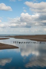 Abziehendes Regenwetter am Strand