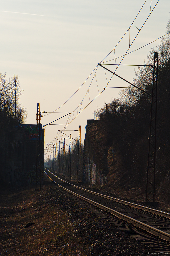 Abzweig der Güterbahn von Olching Richtung Karlsfeld