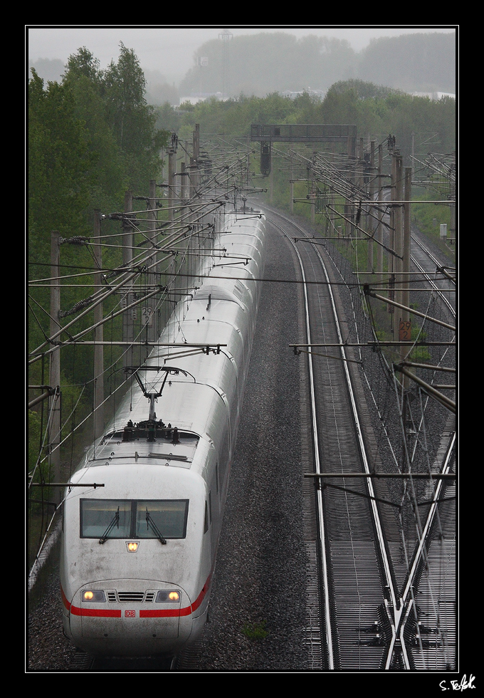 Abzweig Sorsum im Regen