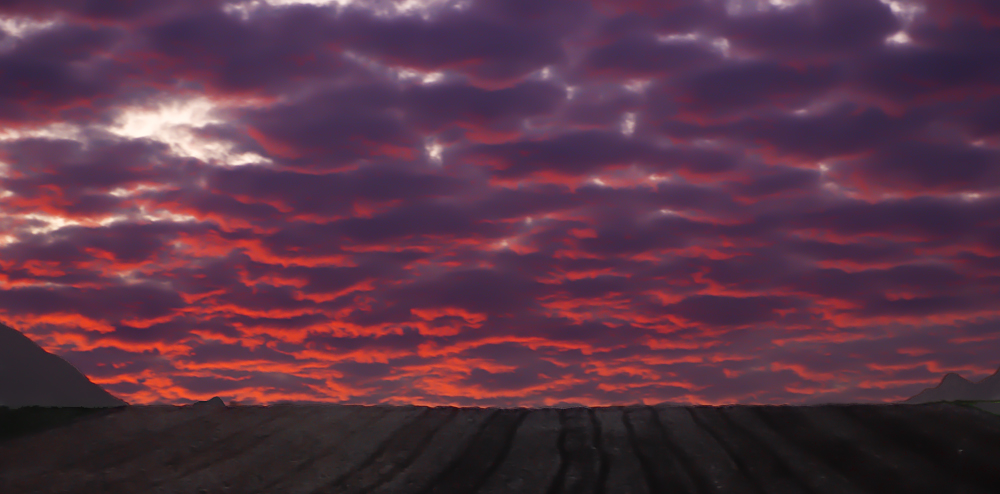 Acker und Himmel umgepflügt