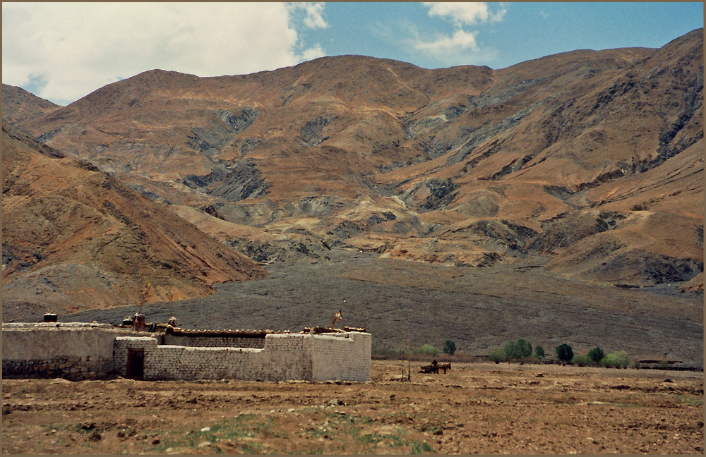 Ackerbau auf kargem Boden, Überland Tibet