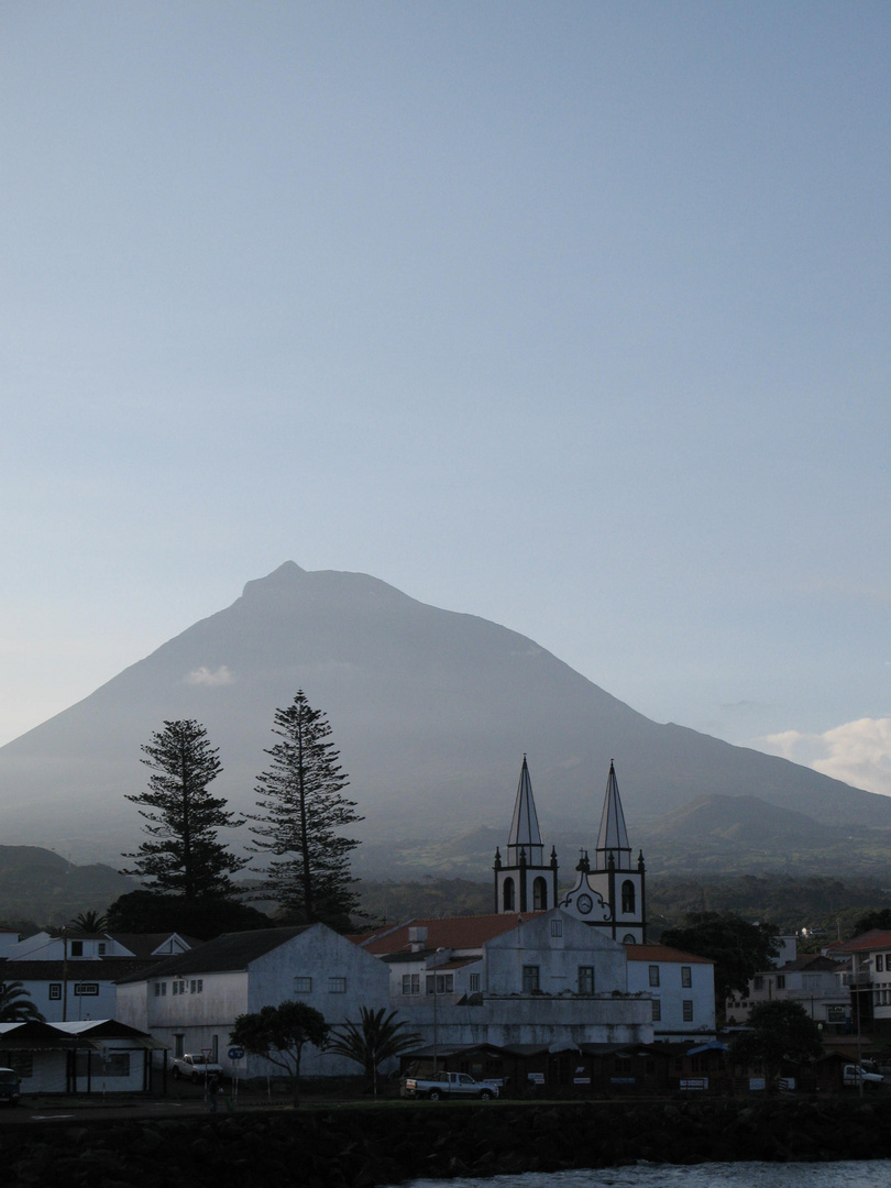 ACORES : volcan Pico  ; Arbres et Clochers