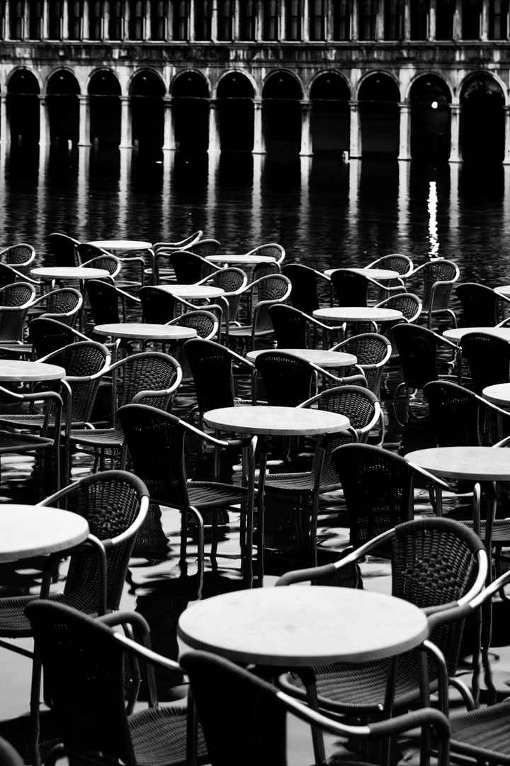 Acqua Alta an der Piazza San Marco