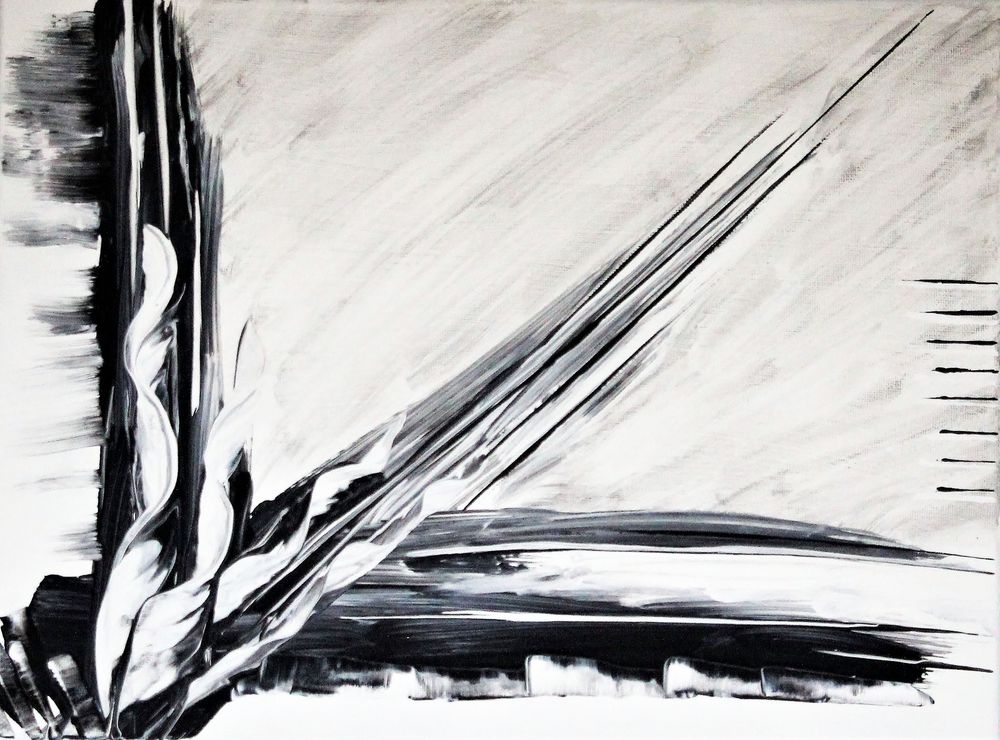 Acrylmalerei in schwarz-weiß Foto & Bild | abstraktes, modern
