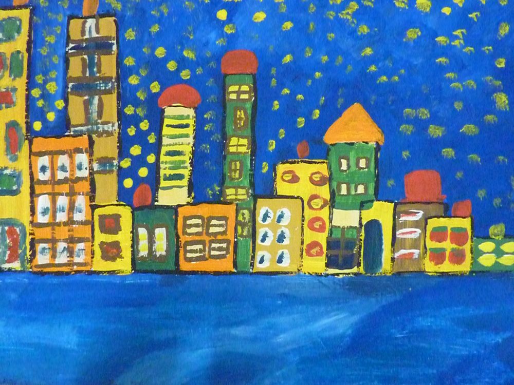 Acrylmalerei - skyline