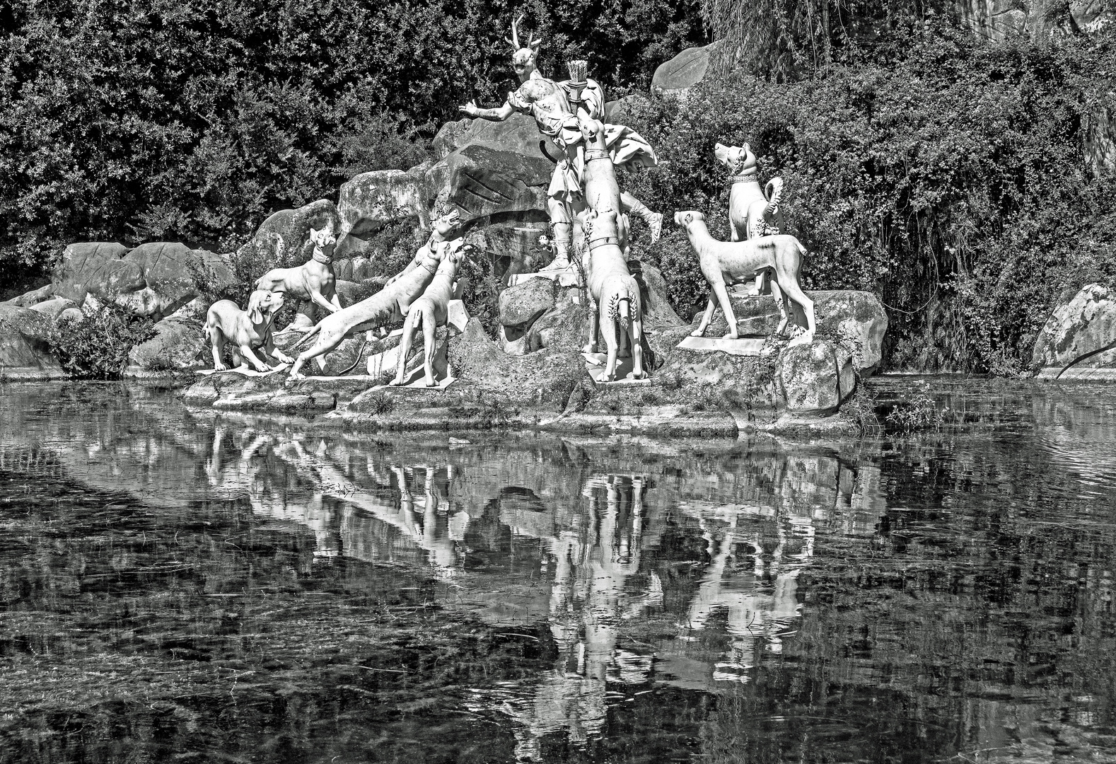 Actaeon-Brunnen Caserta in Italien