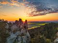 Sonnenaufgang am Hamburger Wappen von Karsten Blumenthal