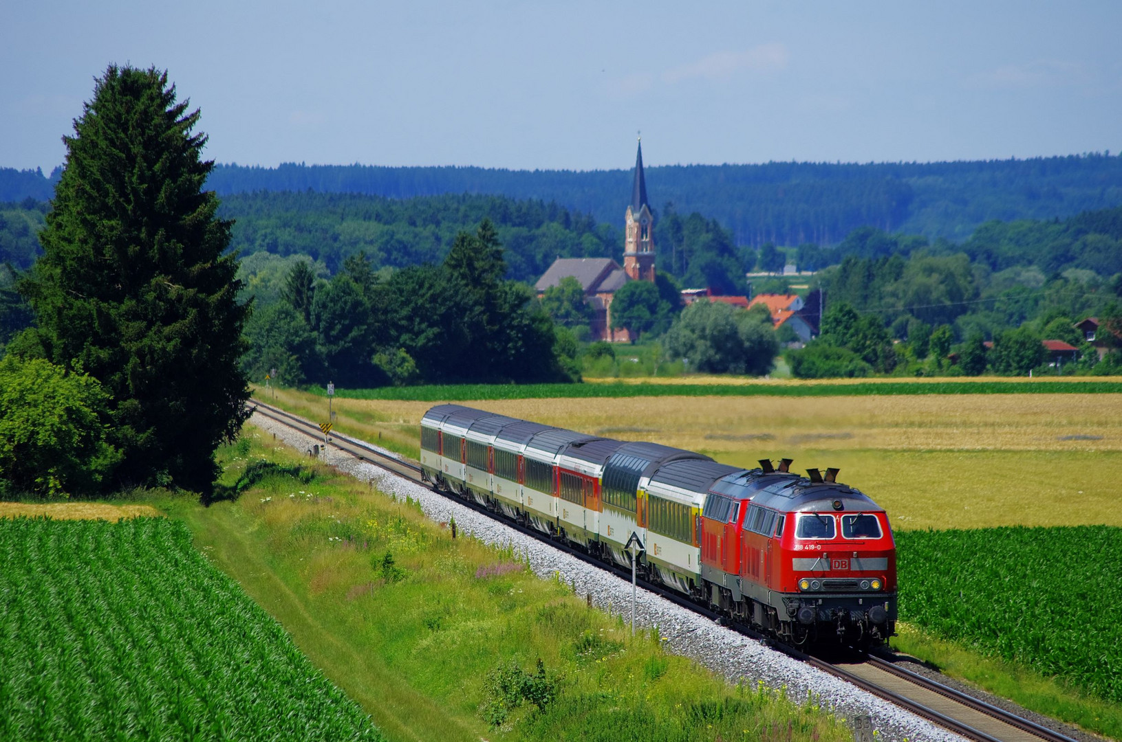 Ade, Diesel Lok BR218  München-Lindau !