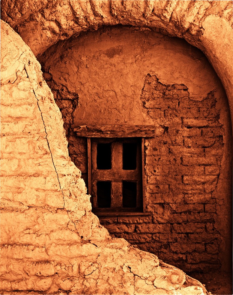 adobe wall and window