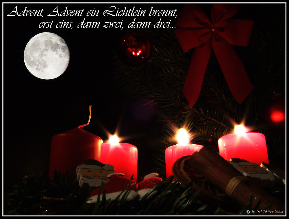 Advent, Advent ein Lichtlein brennt... 3 Foto & Bild gratulation und
