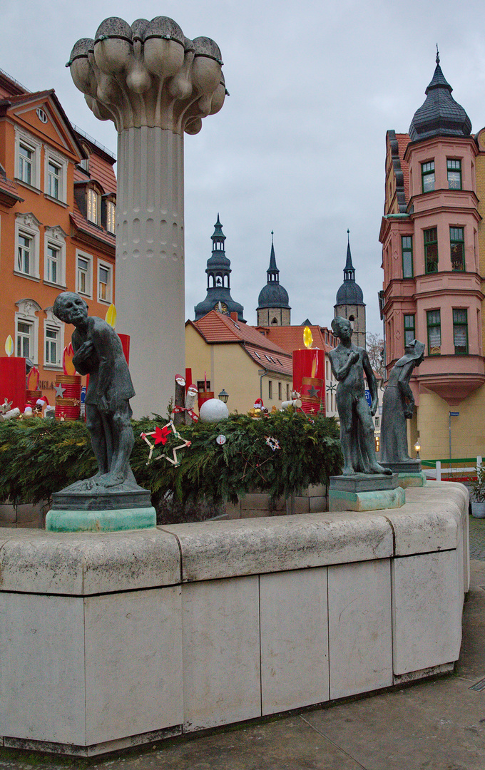 Advent am Knappenbrunnen in der Lutherstadt Eisleben