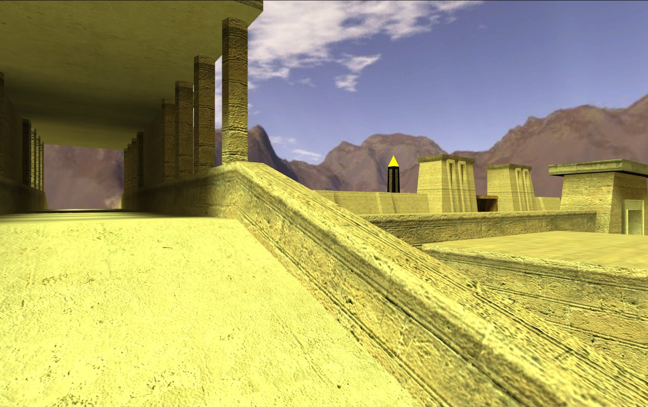 ägyptischer Tempelbereich mit Grabanlage TT33