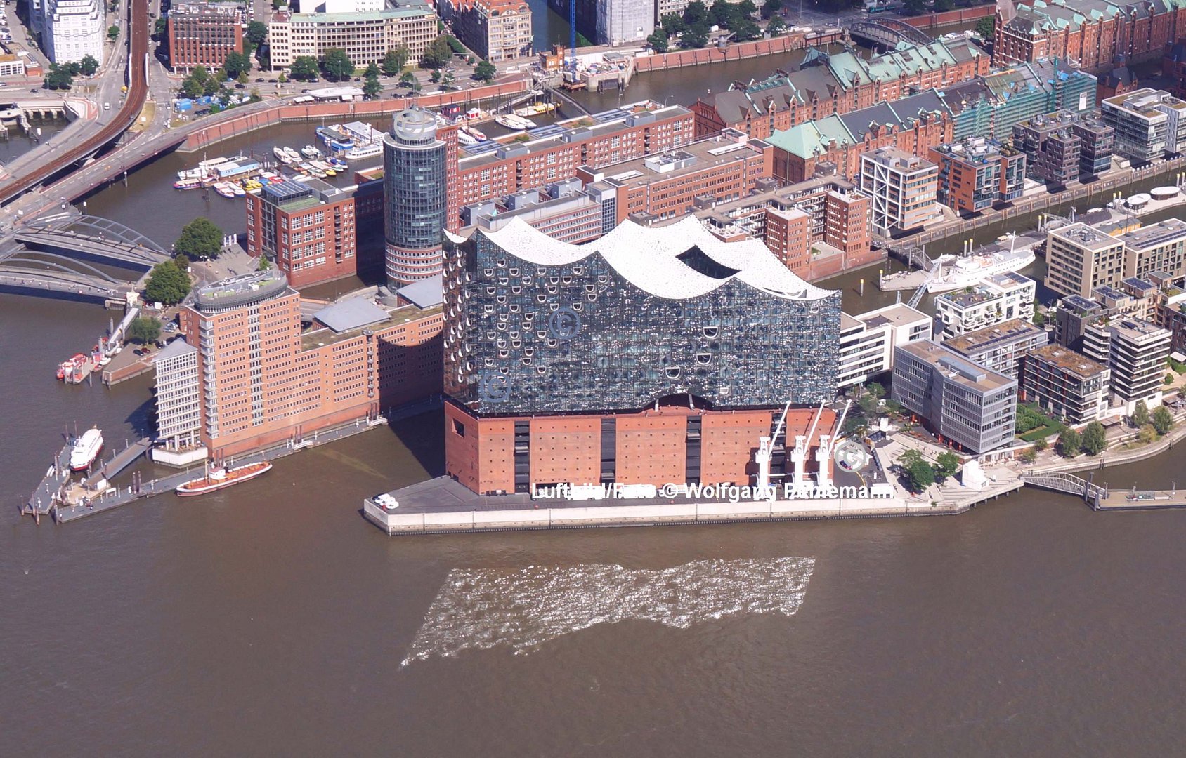 Aerial photograph Hamburg Luftbild Hafencity mit Elb-Philharmonie 