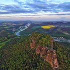 aerial view at lilienstein in saxony national park