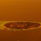 AERIAL VIEW OF A MALDIVIAN ISLAND