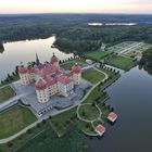 aerial view of moritzburg castle