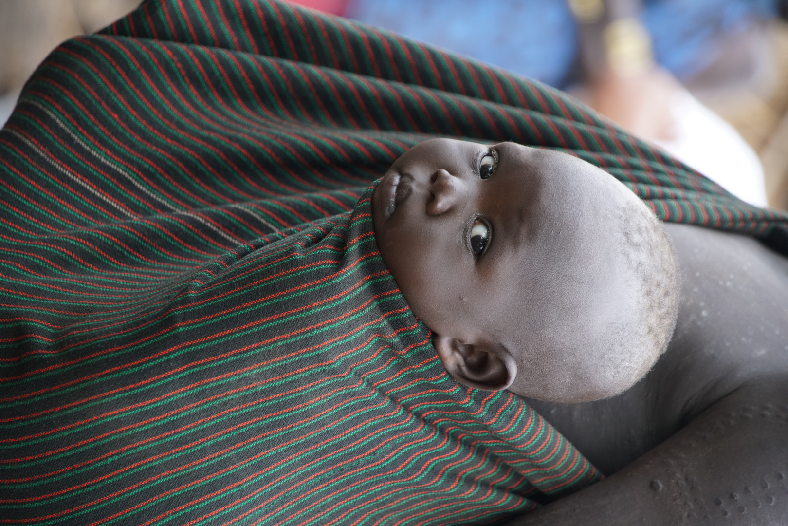 Äthiopien, Mursi Frau mit Baby