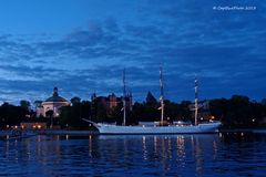 AF Chapman by Night and Skeppsholmen