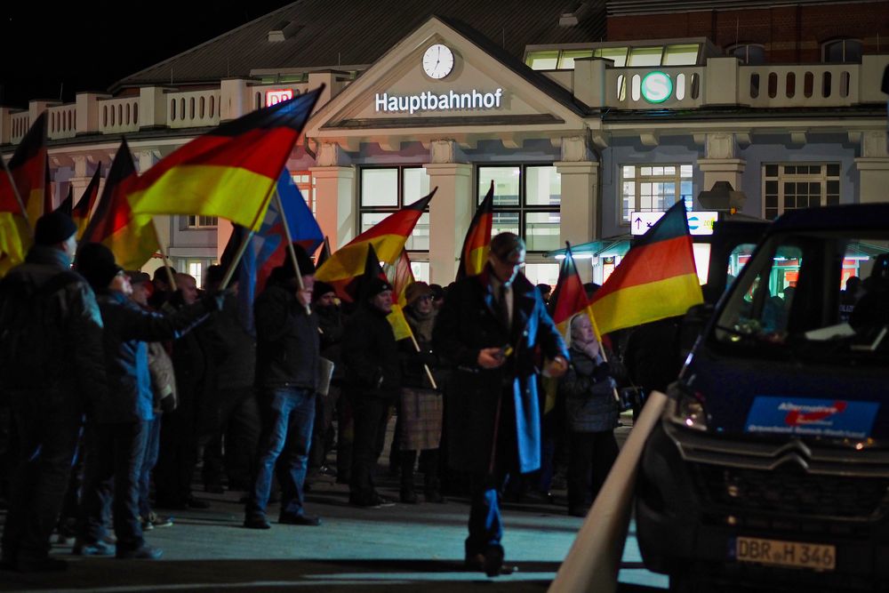 AfD Demo und Gegenproteste in Rostock (1) Foto & Bild street