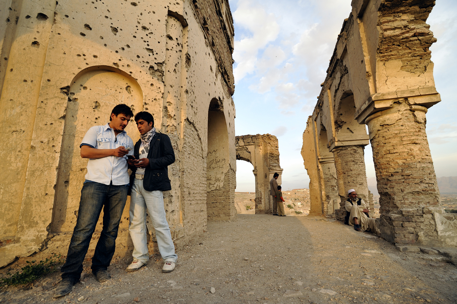 Afghans hanging out near the tomb of Nadir Shah