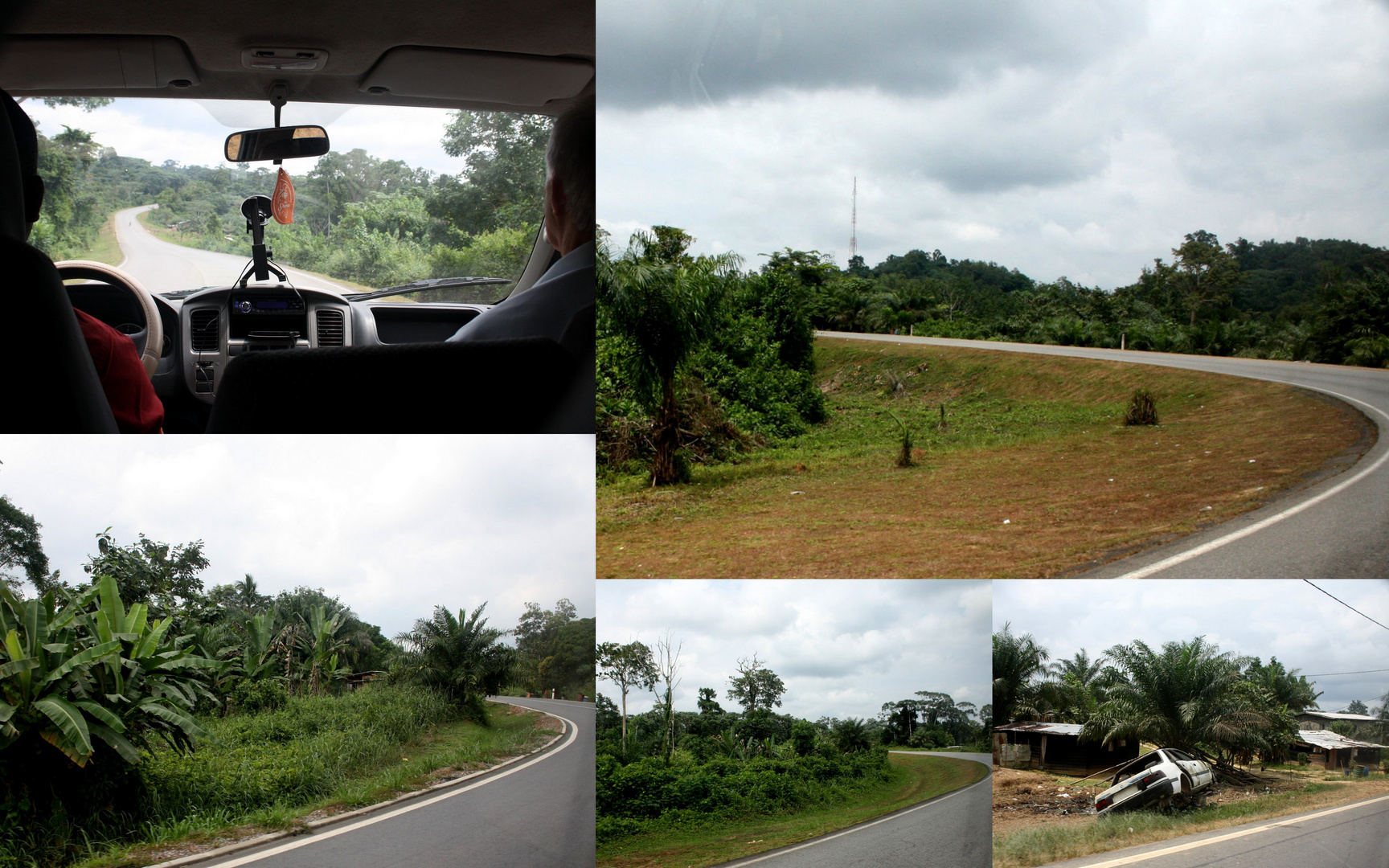 Afrika_Gabun_Landstrasse_"Unser TAXI" hach Lambarene