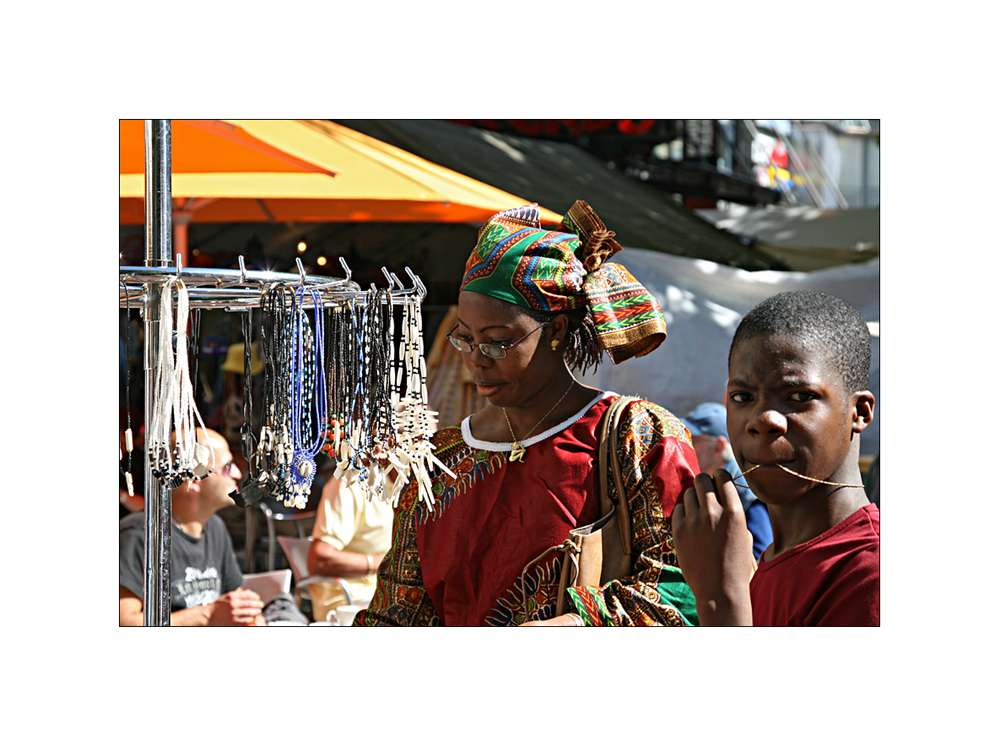 afrikanische Marktszene in Hamburg