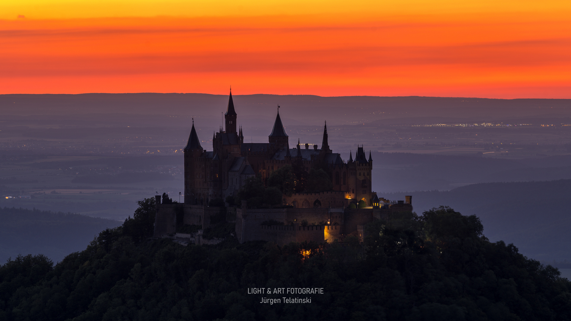 After sundown at Hohenzollern Castle