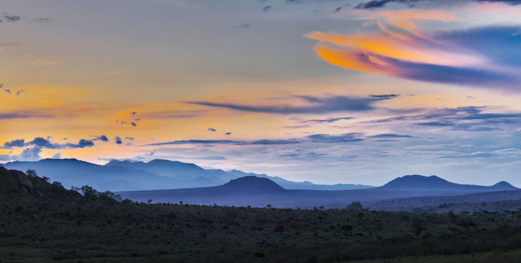 after sundown in Tsavo West