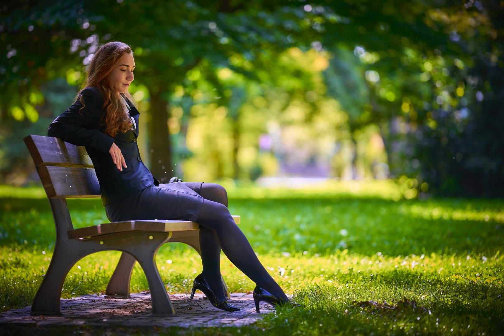 After work relaxing in the park