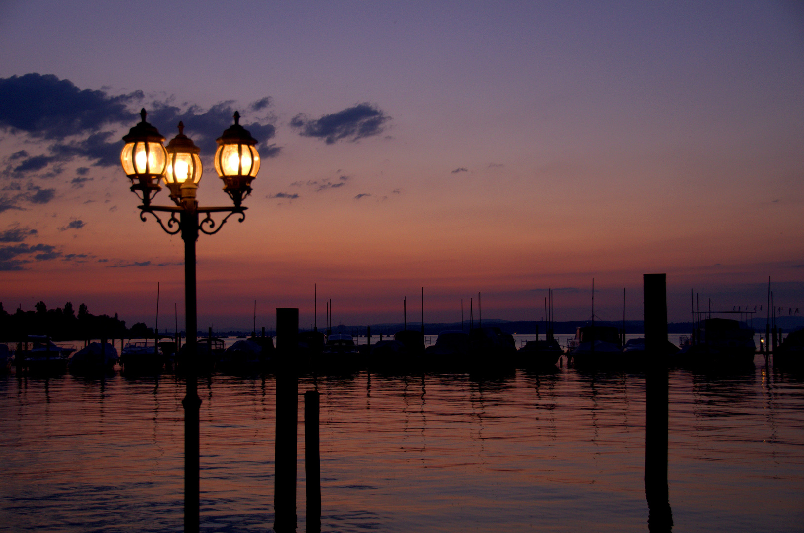 Afterglow over the harbor