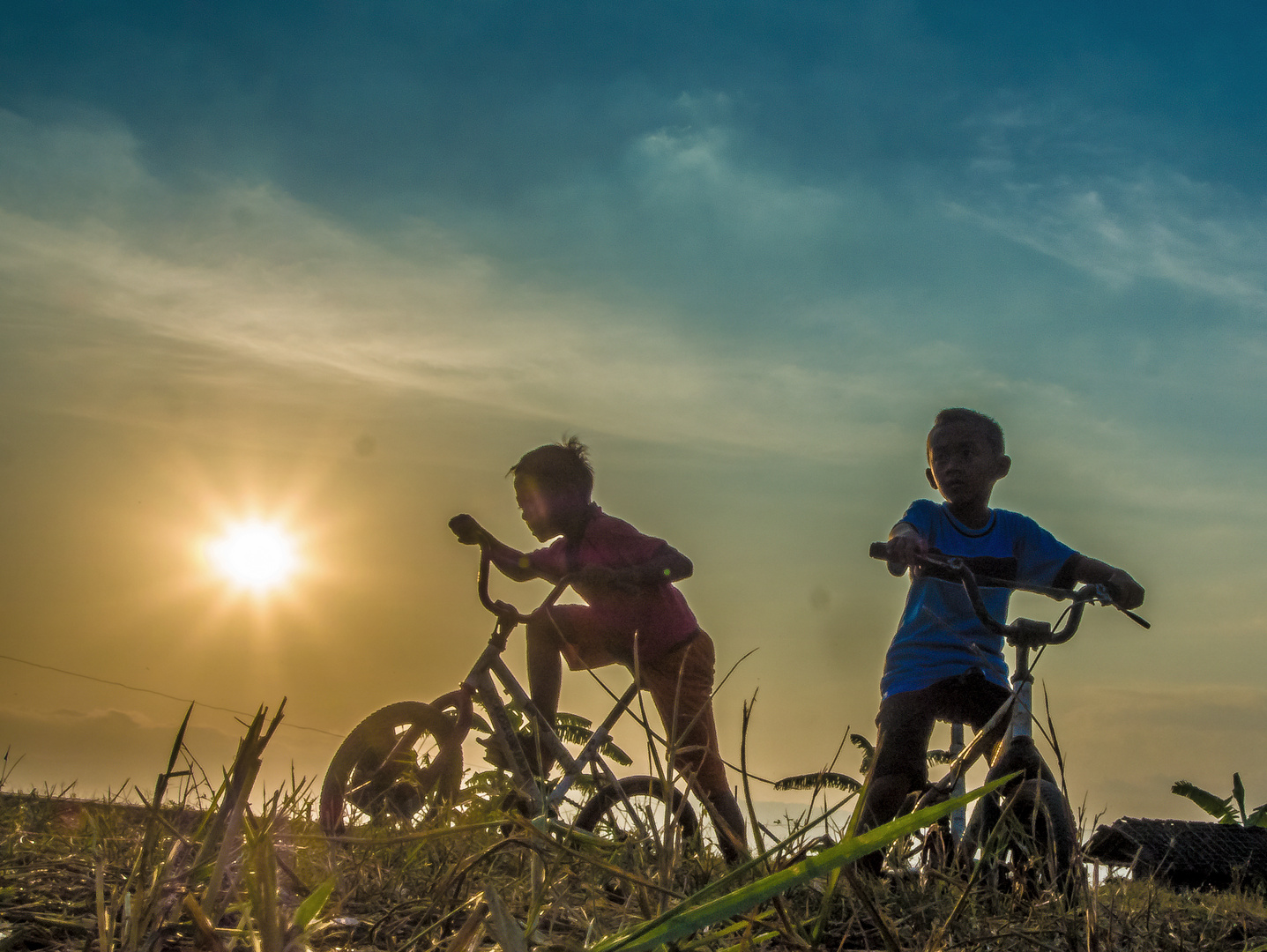 Afternoon cycling with friends