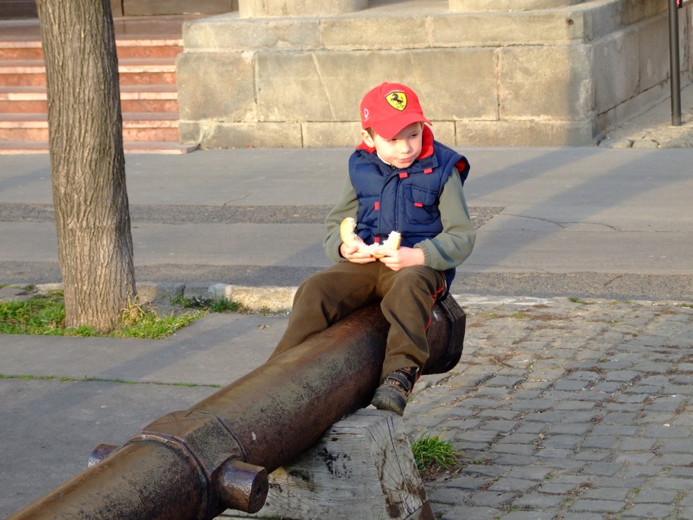 afternoon eat on the cannon barrel.