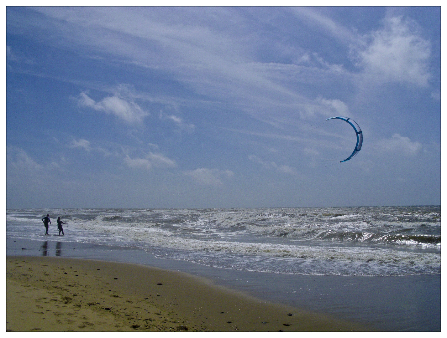 Against the wind.