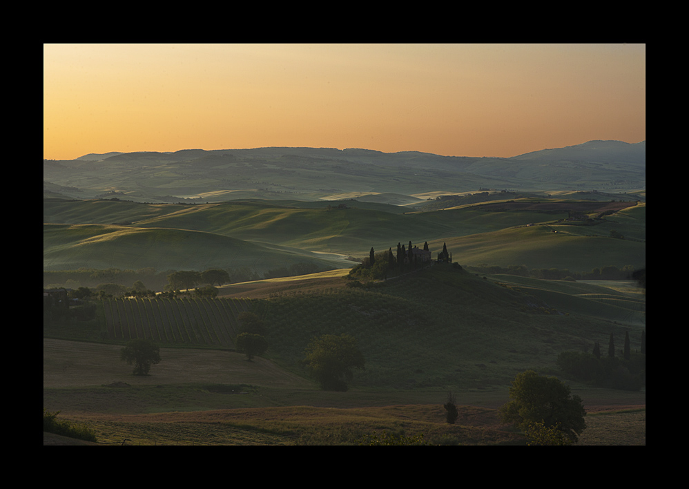 Agliturismo in Morgenlandschaft