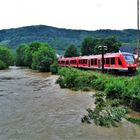 Ahrtalbahn bei Hochwasser