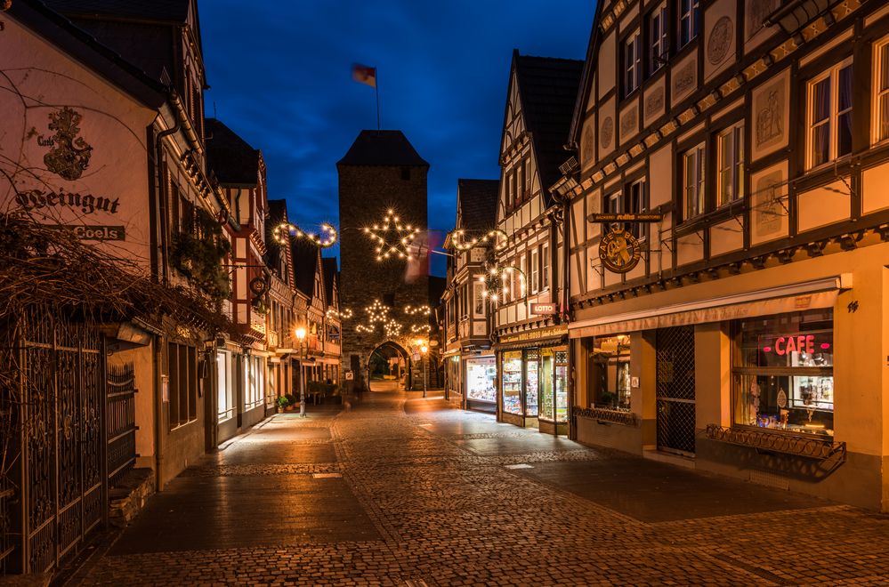 *Ahrweiler an Weihnacht* Foto & Bild world, fachwerk, blaue stunde