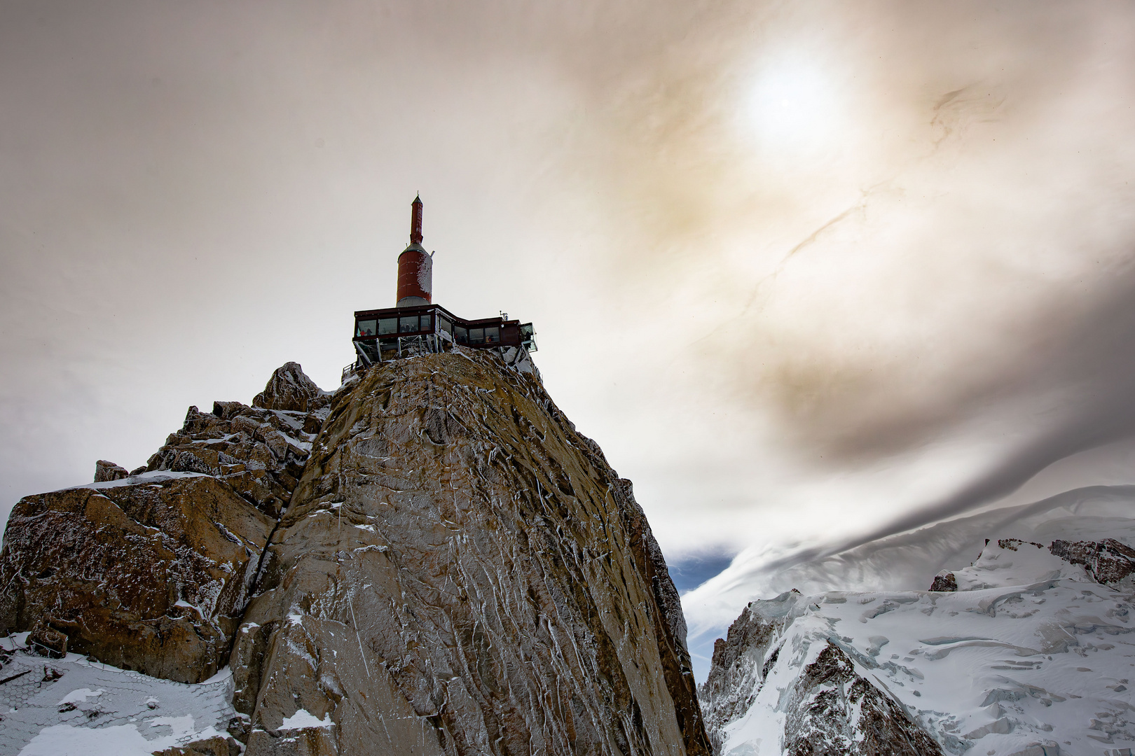 Aiguille du Midi im Sand-Föhnrausch