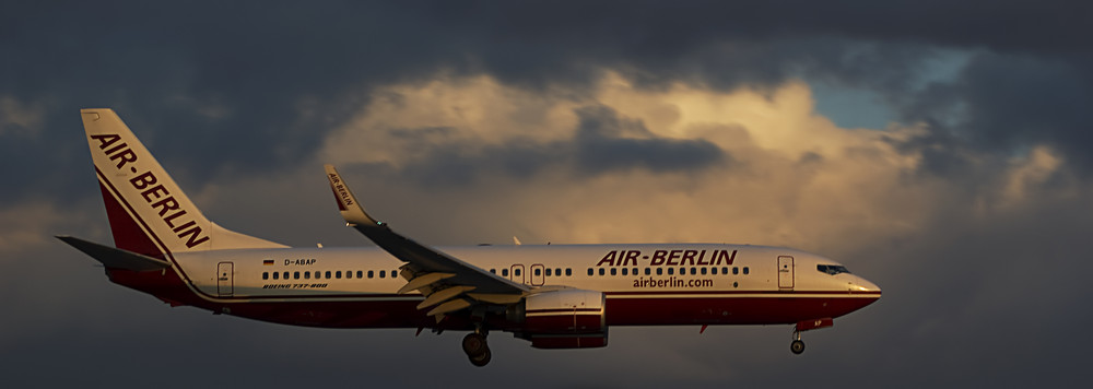 Air Berlin im Abendrot