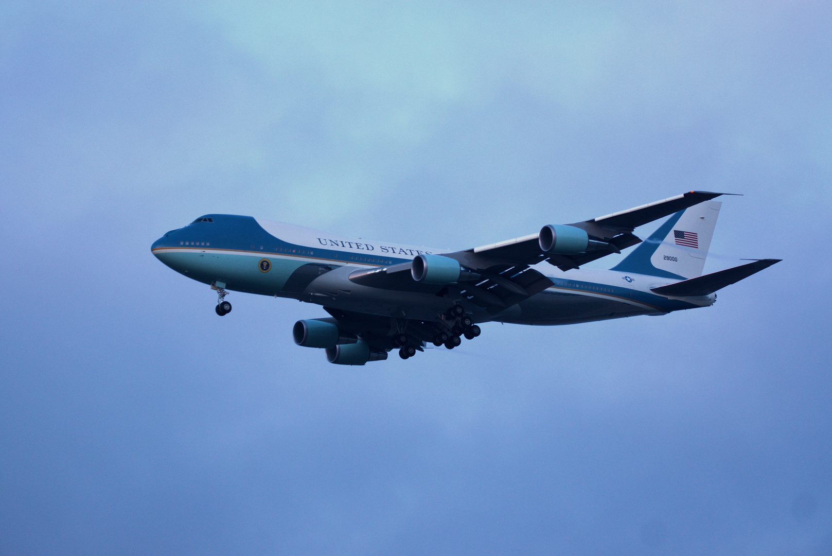 Air Force One im Anflug nach Zürich-Kloten