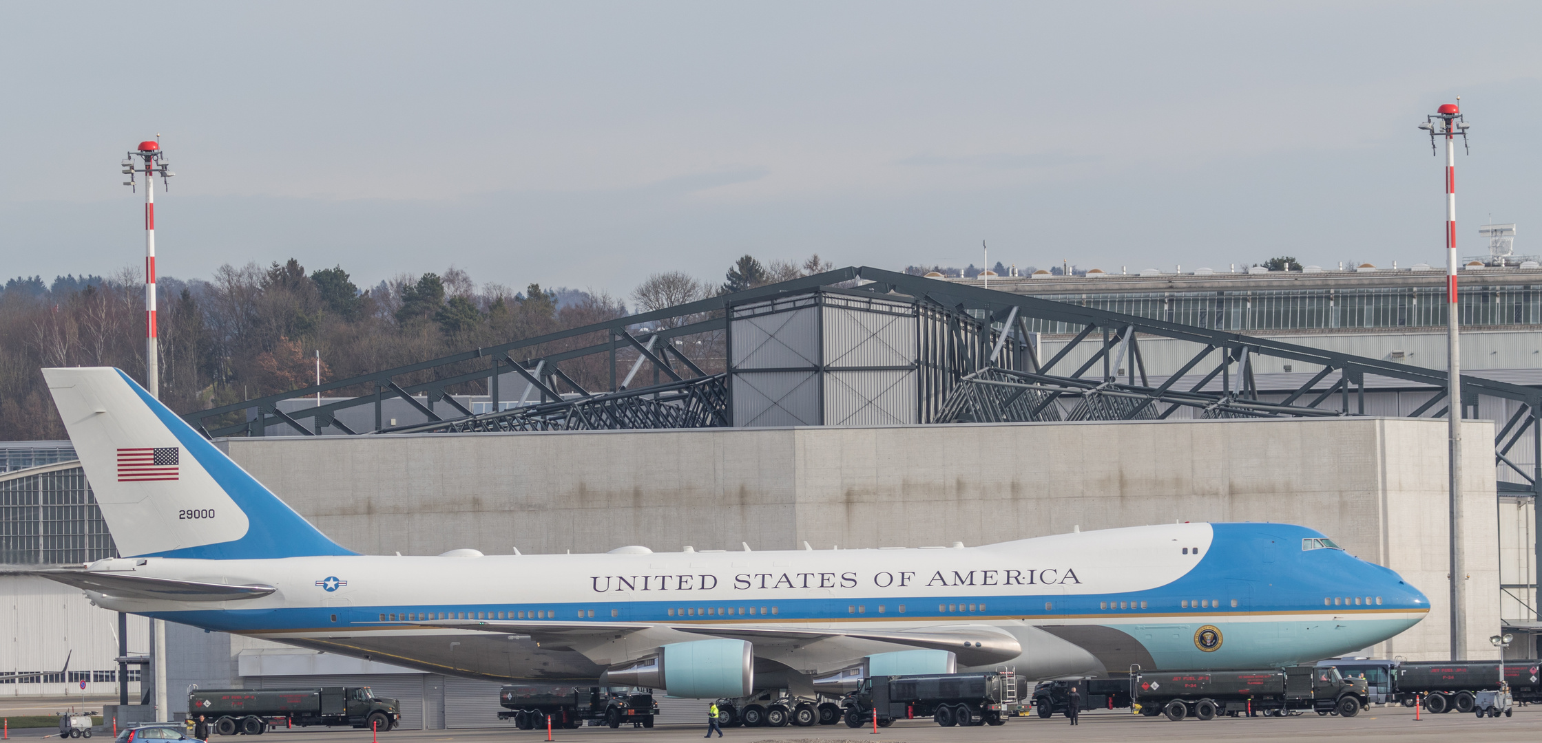 AIR FORCE ONE Zürich Kloten 25.1.2018 (WEF) D.TRUMP