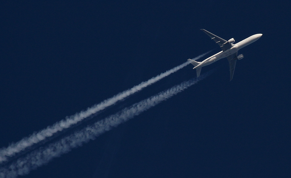 Air France 777-300 auf dem Weg nach Paris.