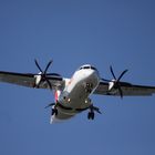 Air France, Turboprop ATR 42-500 (EADS), Landeanflug Euroairport Basel-Muhlhouse (2015-04-24)