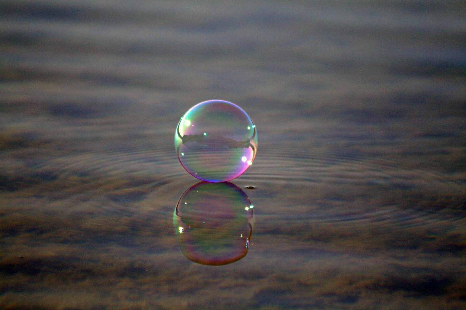 Air trapped in a bubble