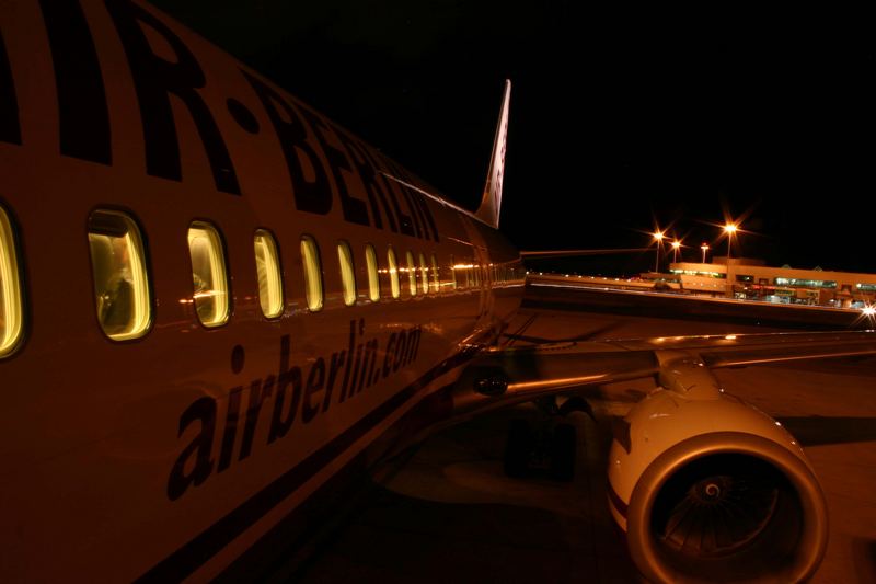 Airberlin, vor dem Abflug in Rom