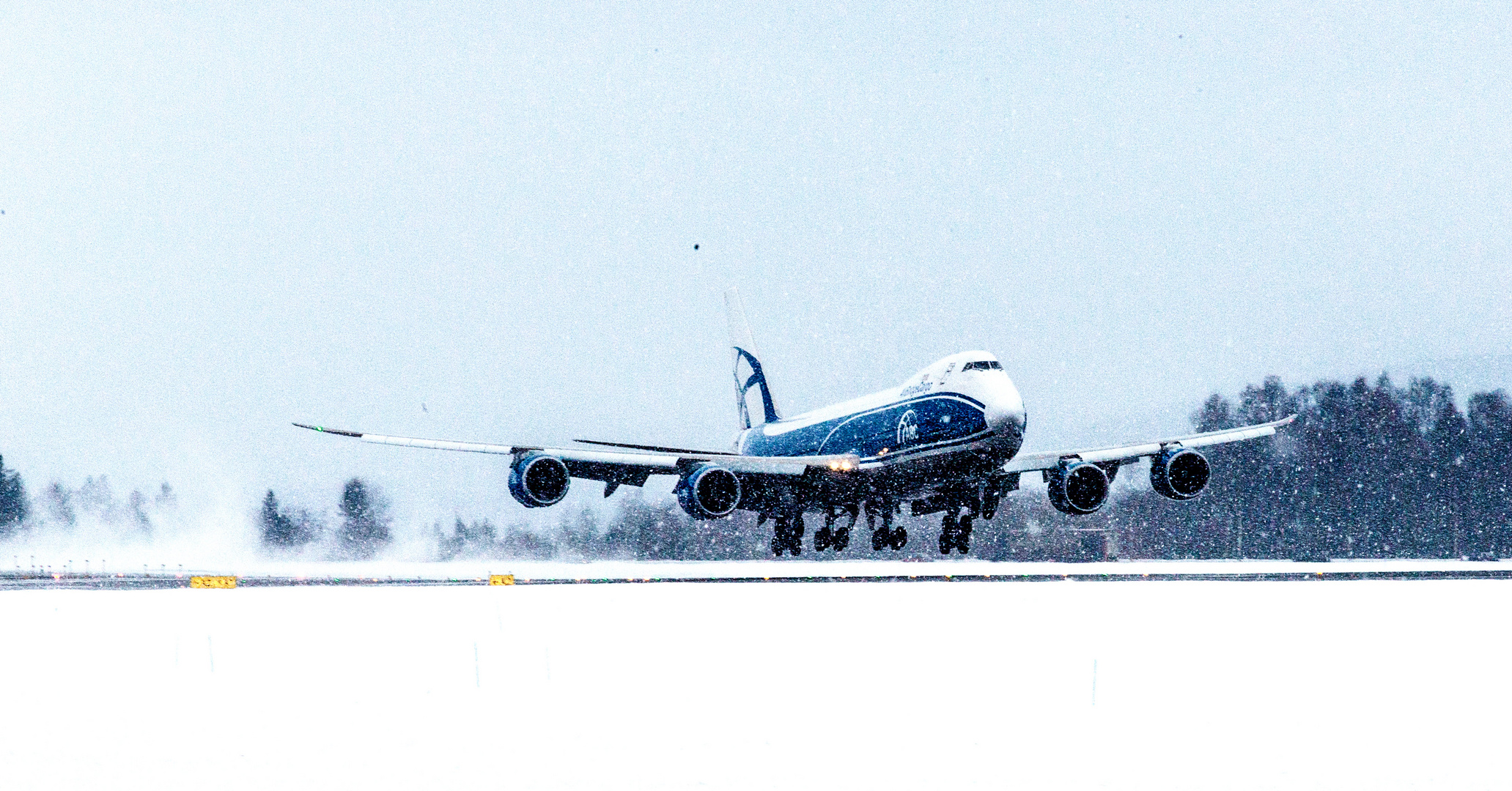 AirBridge Cargo Airlines landing on Oslo Gardermoen Airport