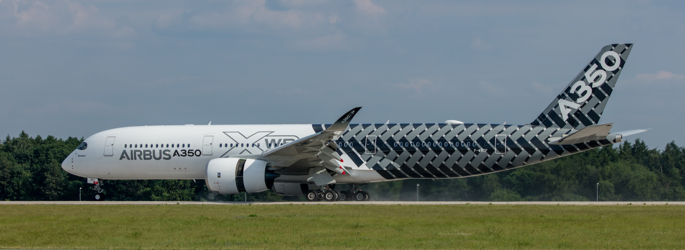 Airbus A-350 XWB Landung und Schubumkehr