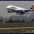 Airbus A380 auf dem Flughafen Halle/Leipzig