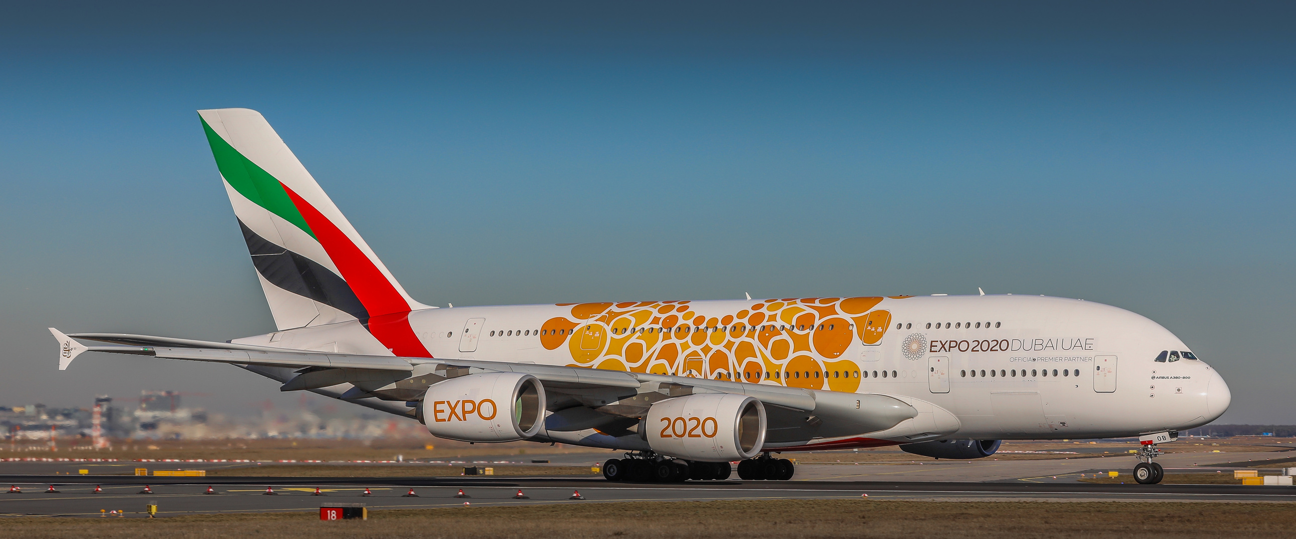 Airbus A380 Dubai Expo 2020 Orange